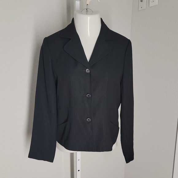 Uniform John Paul Richard Classy Collared Blazer ~ Sz 10 ~ Black ~ Long Sleeve - Picture 1 of 3
